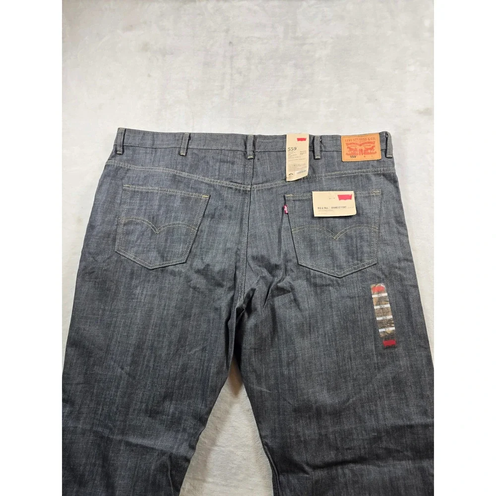 Levi's 559 Jeans Mens 50x34 Big Tall Dark Wash Blue Denim Relaxed Straight Fit